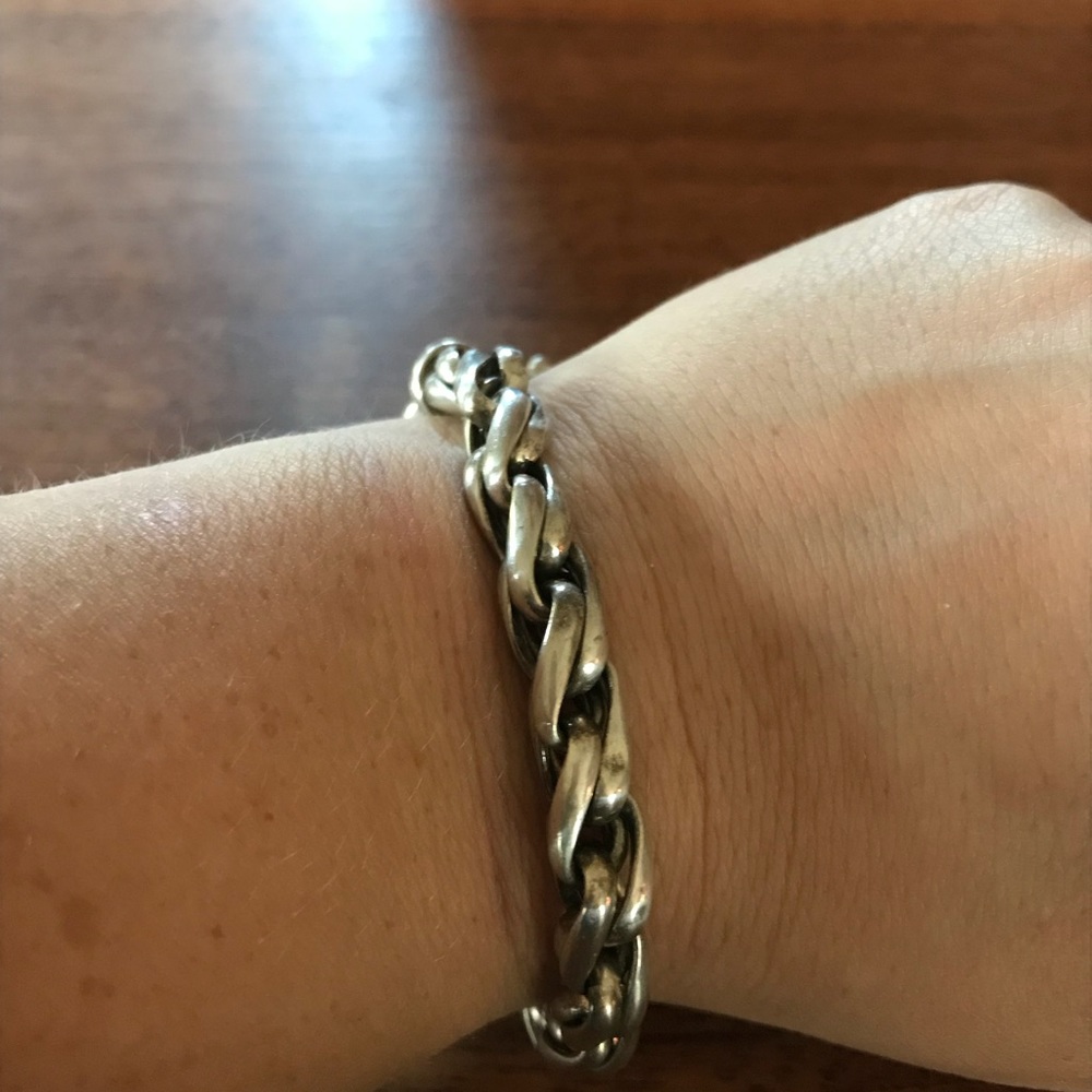 Silver chain link bracelet